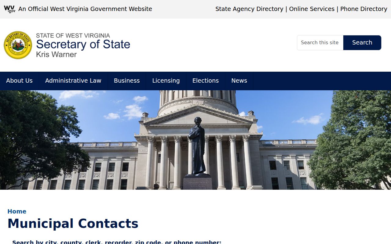 Official West Virginia municipal contact source for Reedy criminal records