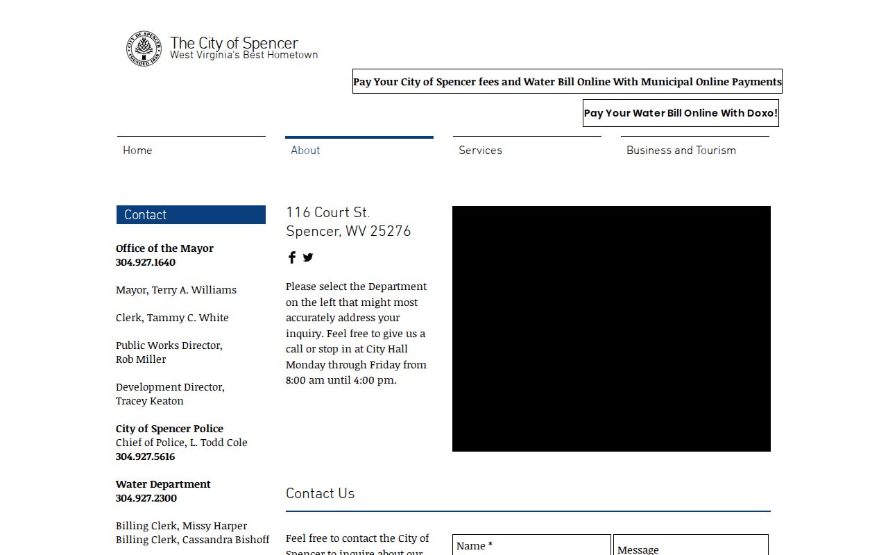 Official City of Spencer contact details for local criminal record requests