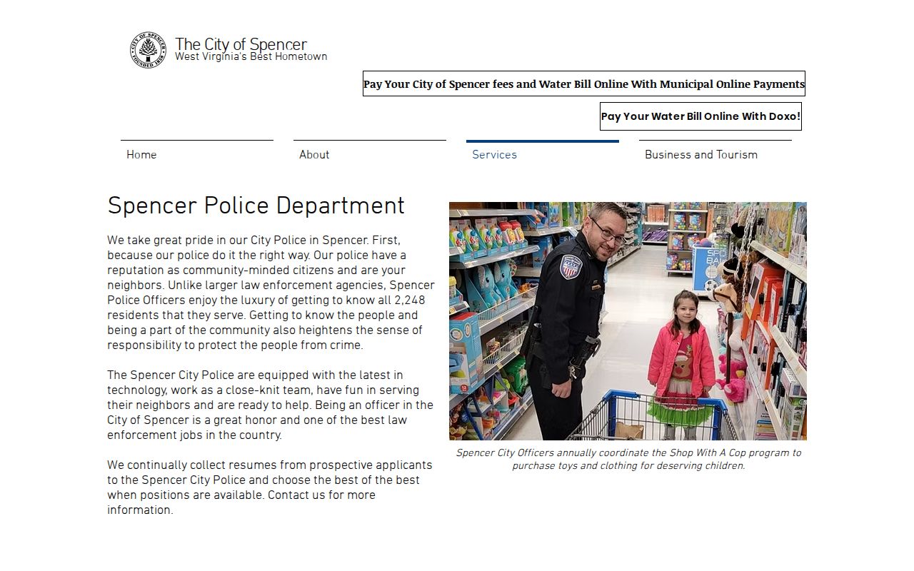 Spencer criminal records contact through the official Police Department page